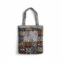 Tote Tas in Afrikaanse Print - Licht Paars/Blauw