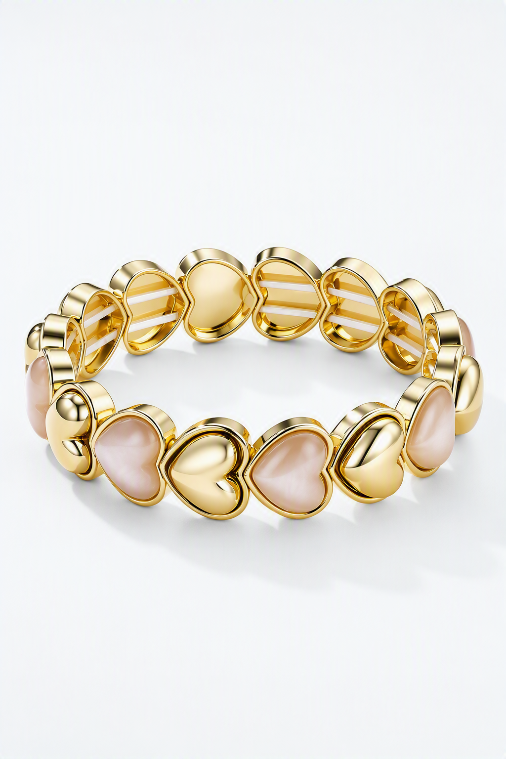 Hartjesarmband parelmoer en goud