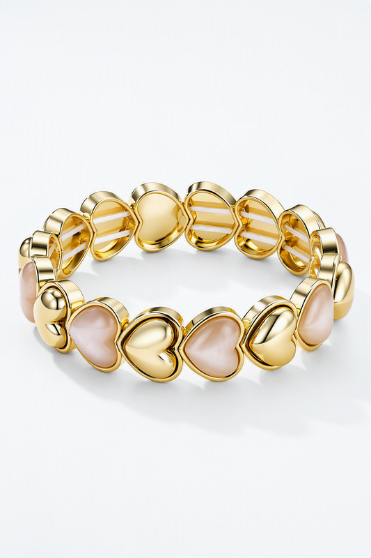 Hartjesarmband parelmoer en goud