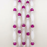 Waistbeads – wit & fuchsia