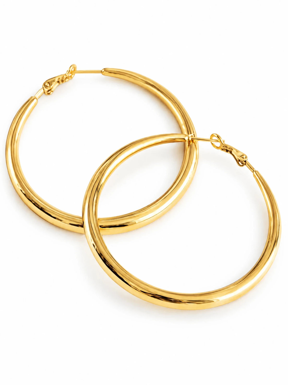 Gouden creolen van 60 mm