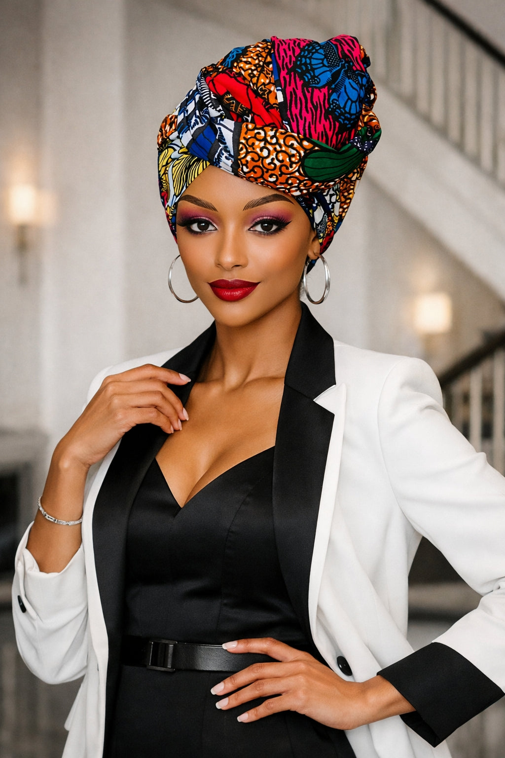 Hoofddoek/Headwrap in Afrikaanse Print
