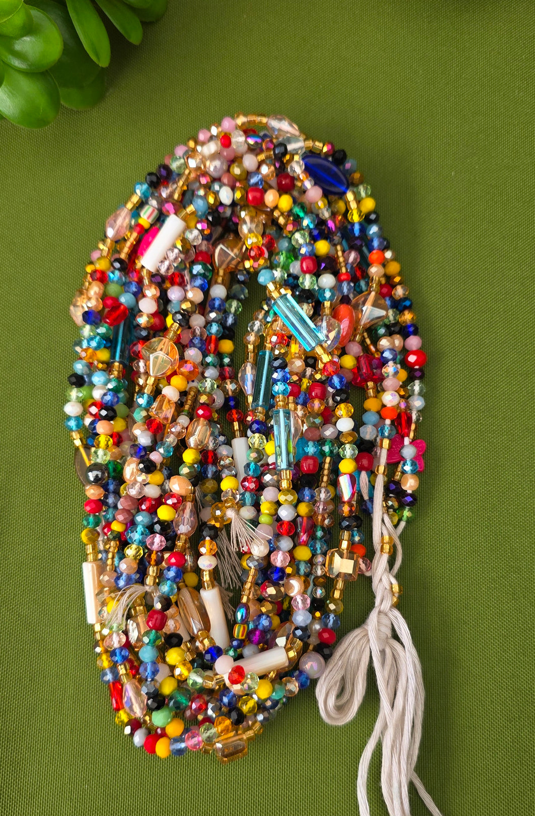 Waist Beads / Afrikaanse Heupketting -Multicolor (Traditioneel niet-elastisch koord