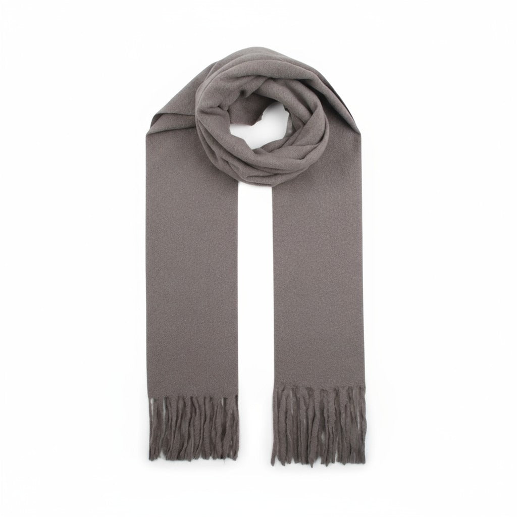 NANA sjaal effen met franjes – Zacht & elegant (Grijs)