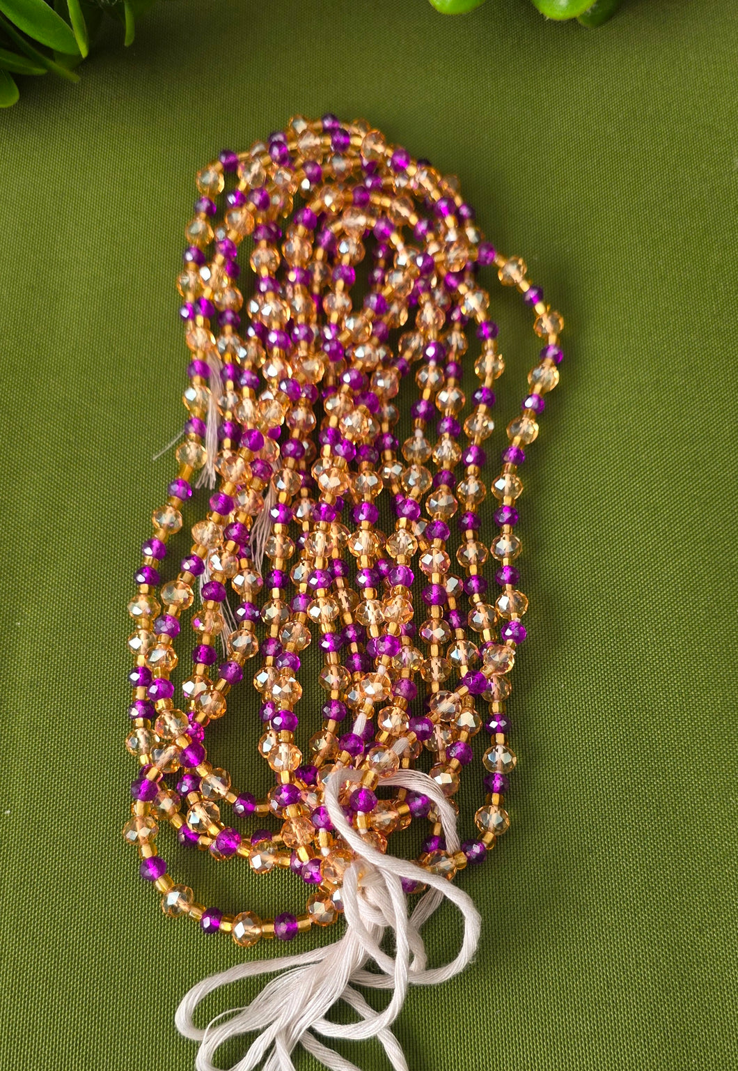 Waist Beads / Afrikaanse Heupketting Paars-Gold
