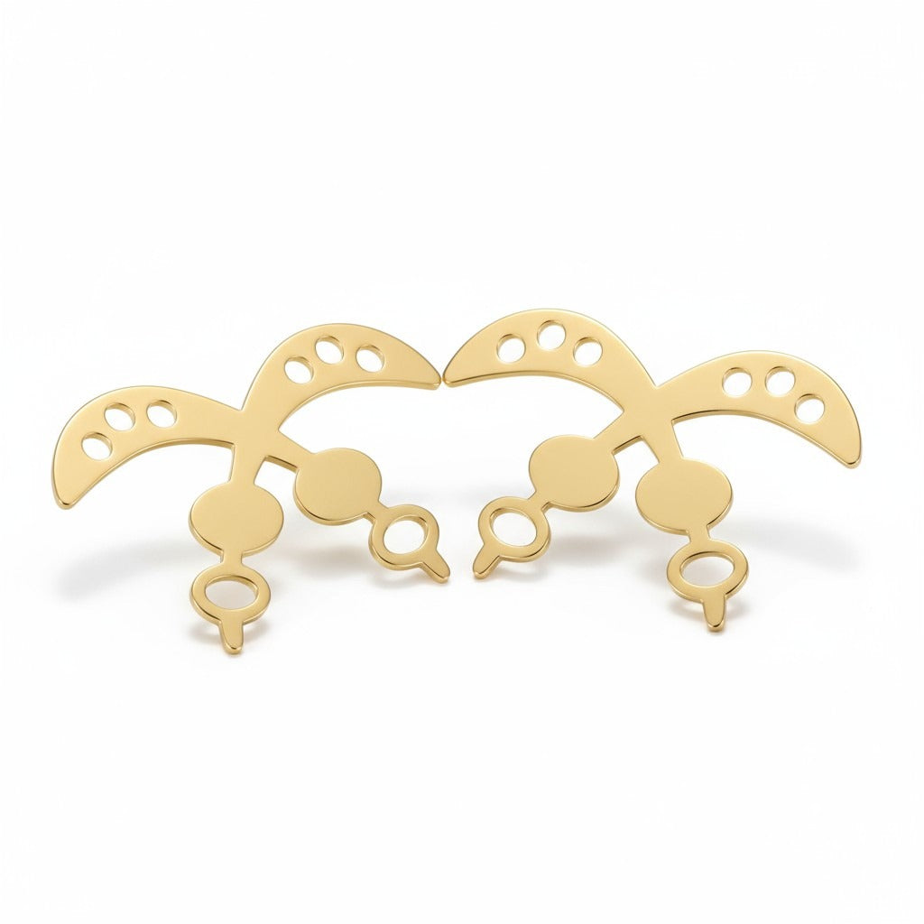 Akofena oorbellen – Adinkra symbool – goudkleurig