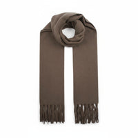 NANA sjaal effen met franjes – Zacht & elegant (Mokka)