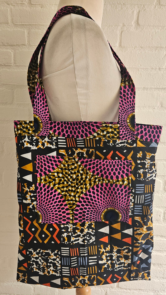 Tote Tas in Afrikaanse Print - Roze