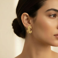 Adinkra zwaard oorbellen – goudkleurig