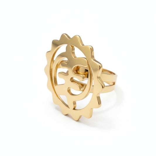 Adinkra stijl ring – goud – verstelbaar