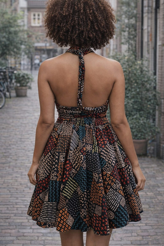 Infinity Multiway Midi Jurk van Afrikaanse Print