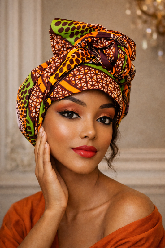 Hoofddoek/Headwrap in Afrikaanse Print