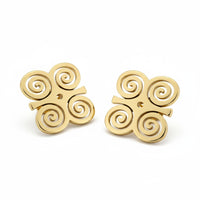 Adinkra stijl spiraal oorbellen – goud