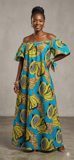 Rich AuntyOff-shoulder Maxi Jurk