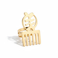 Duafe ring – Adinkra symbool – goud – verstelbaar