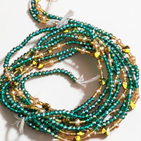 Waist Beads / Afrikaanse Heupketting Crystal
Groen/goud niet(elastisch)