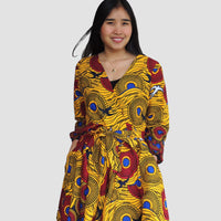 Midi Jurk van Afrikaanse Print