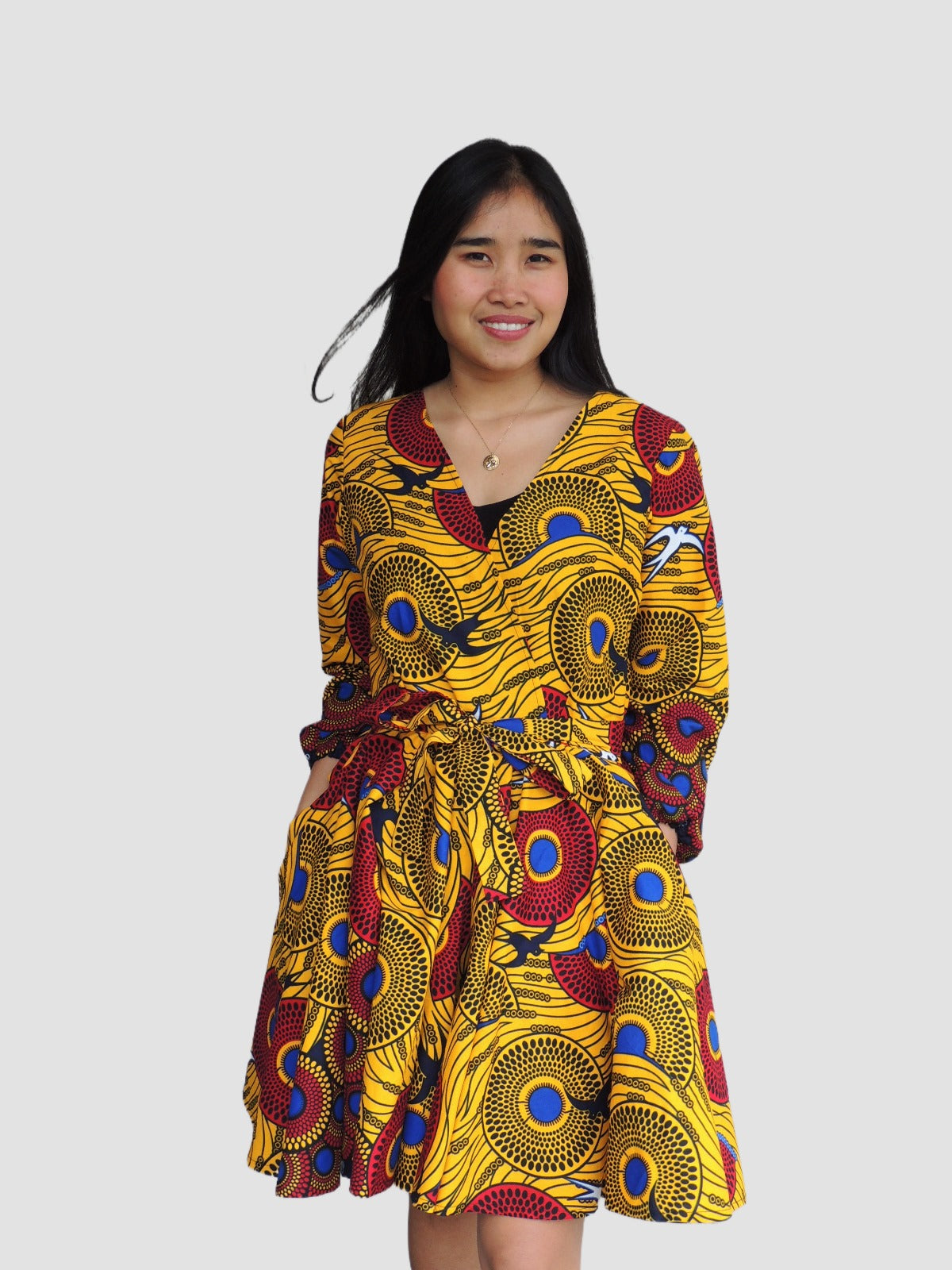 Midi Jurk van Afrikaanse Print