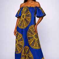 Rich Aunty Off-shoulder Maxi Jurk