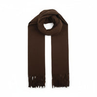 NANA sjaal effen met franjes – Zacht & elegant (Bruin)