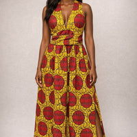 Infinity Multiway Maxi Jurk van Afrikaanse Print -