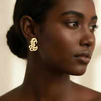 Adinkra zwaard oorbellen – goudkleurig