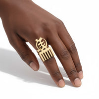 Duafe ring – Adinkra symbool – goud – verstelbaar
