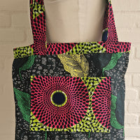 Tote Tas in Afrikaanse Print - Roze/Groen