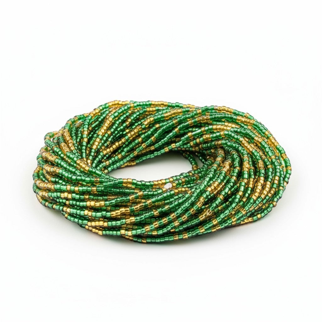 Waist Beads / Afrikaanse Heupketting Groen-Gold