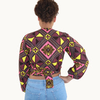 Wrap Top met  Afrikaanse Wax-Stof