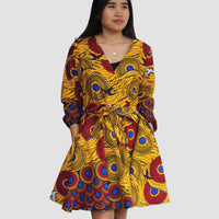 Midi Jurk van Afrikaanse Print