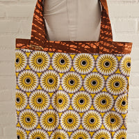 Tote Tas in Afrikaanse Print - Oranje Bruin