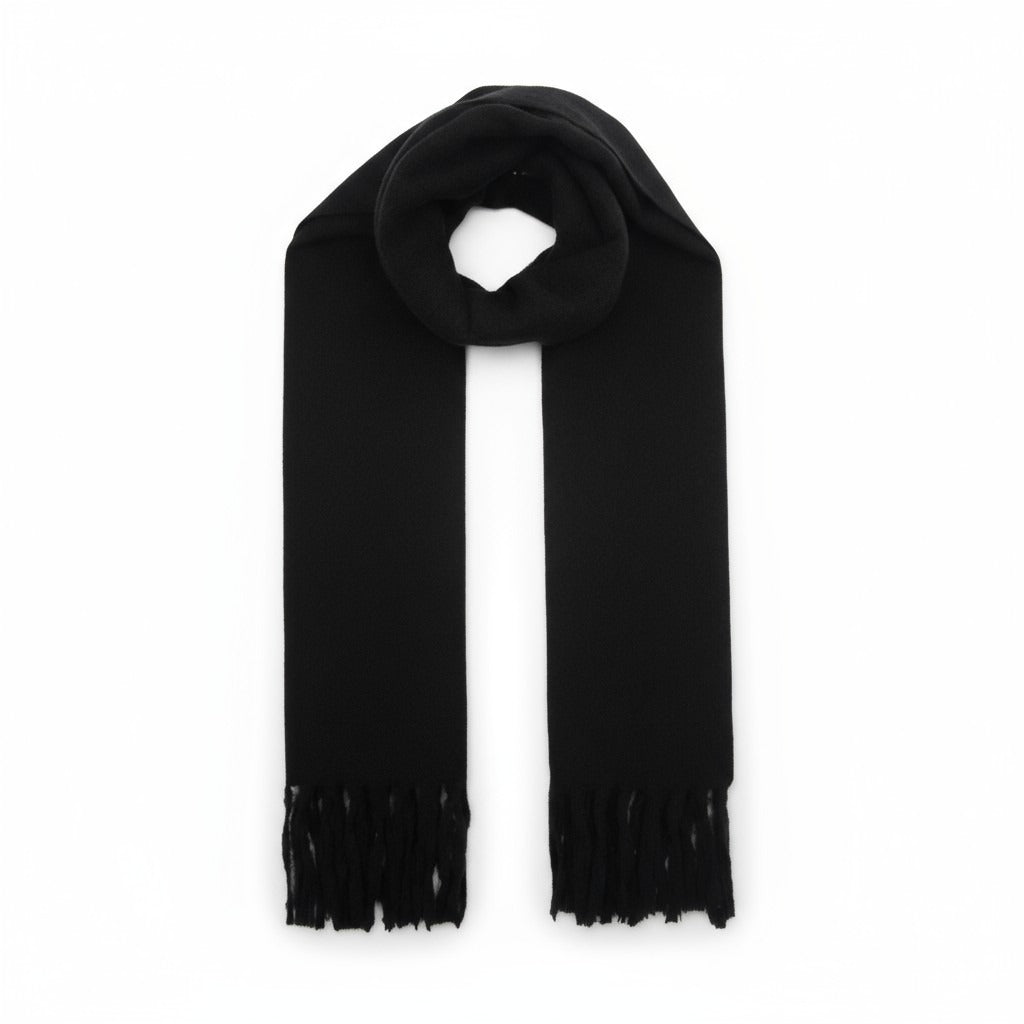 NANA sjaal effen met franjes – Zacht & elegant (Zwart)