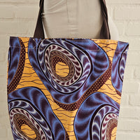 Tote Tas in Afrikaanse Print - Geel/Paars