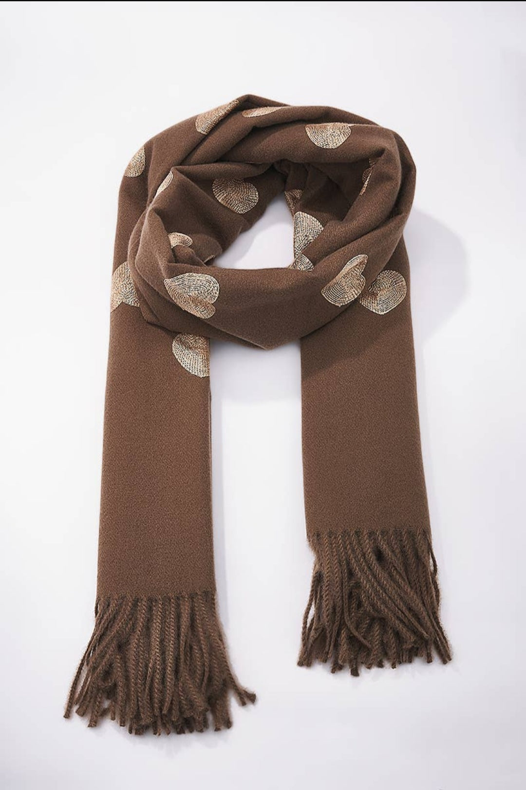 NANA sjaal met hartmotief ( Bruin)