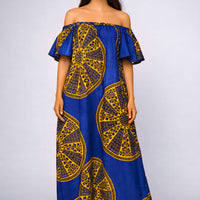 Rich Aunty Off-shoulder Maxi Jurk