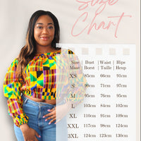 Infinit Multiway Midi Jurk van Afrikaanse Print -Rood