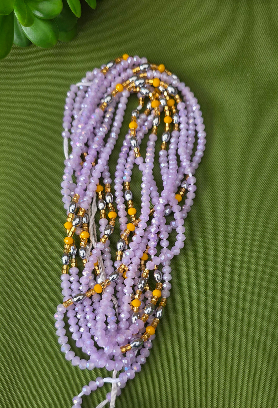 Waist Beads / Afrikaanse Heupketting Paars-Gold