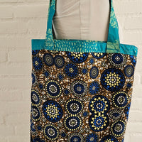 Tote Tas in Afrikaanse Print - Licht Blauw
