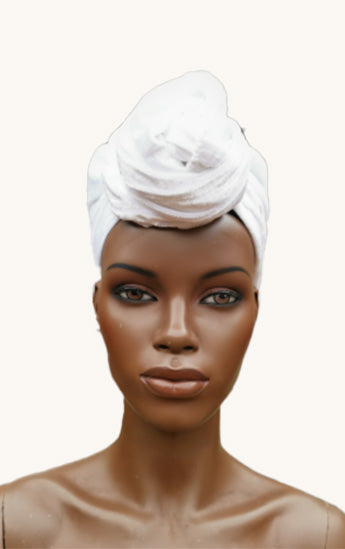 Fluwelen Tulband/Headwrap - Wit