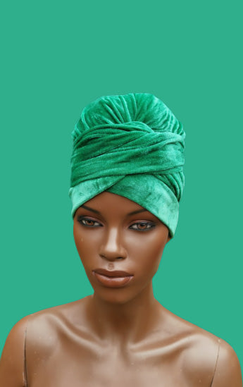 Fluwelen Tulband/Headwrap - Mint Groen