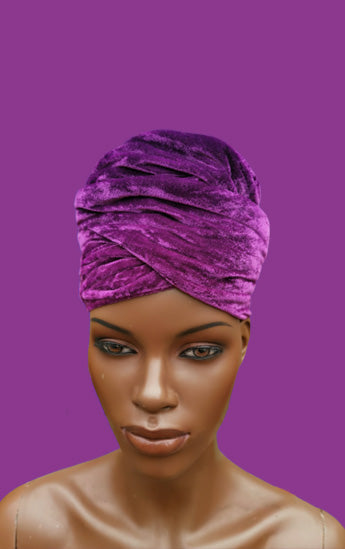 Fluwelen Tulband/Headwrap Paars