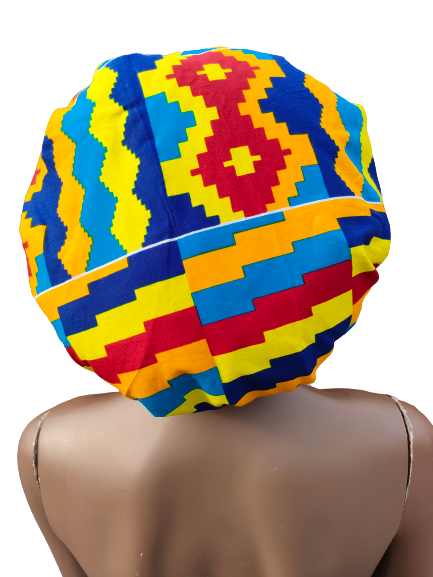 Haarbonnet in Ghanese Kente Print