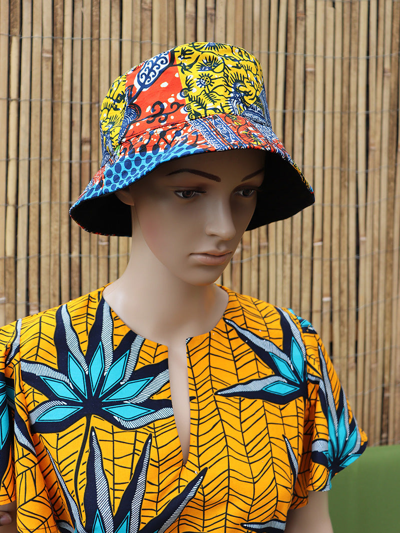 Bucket Hat in Afrikaanse Print