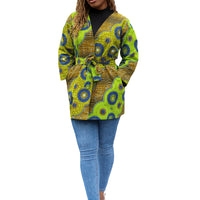 Afrikaanse Print Kimono Vest - Groen/Blauw