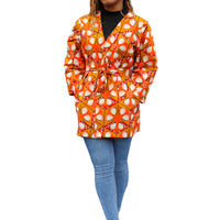 Afrikaanse Print Kimono Vest - Oranje