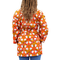 Afrikaanse Print Kimono Vest - Oranje