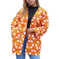 Afrikaanse Print Kimono Vest - Oranje