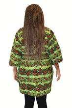 Afbeelding in Gallery-weergave laden, Kimono van Afrikaanse Print - Groen/Rood
