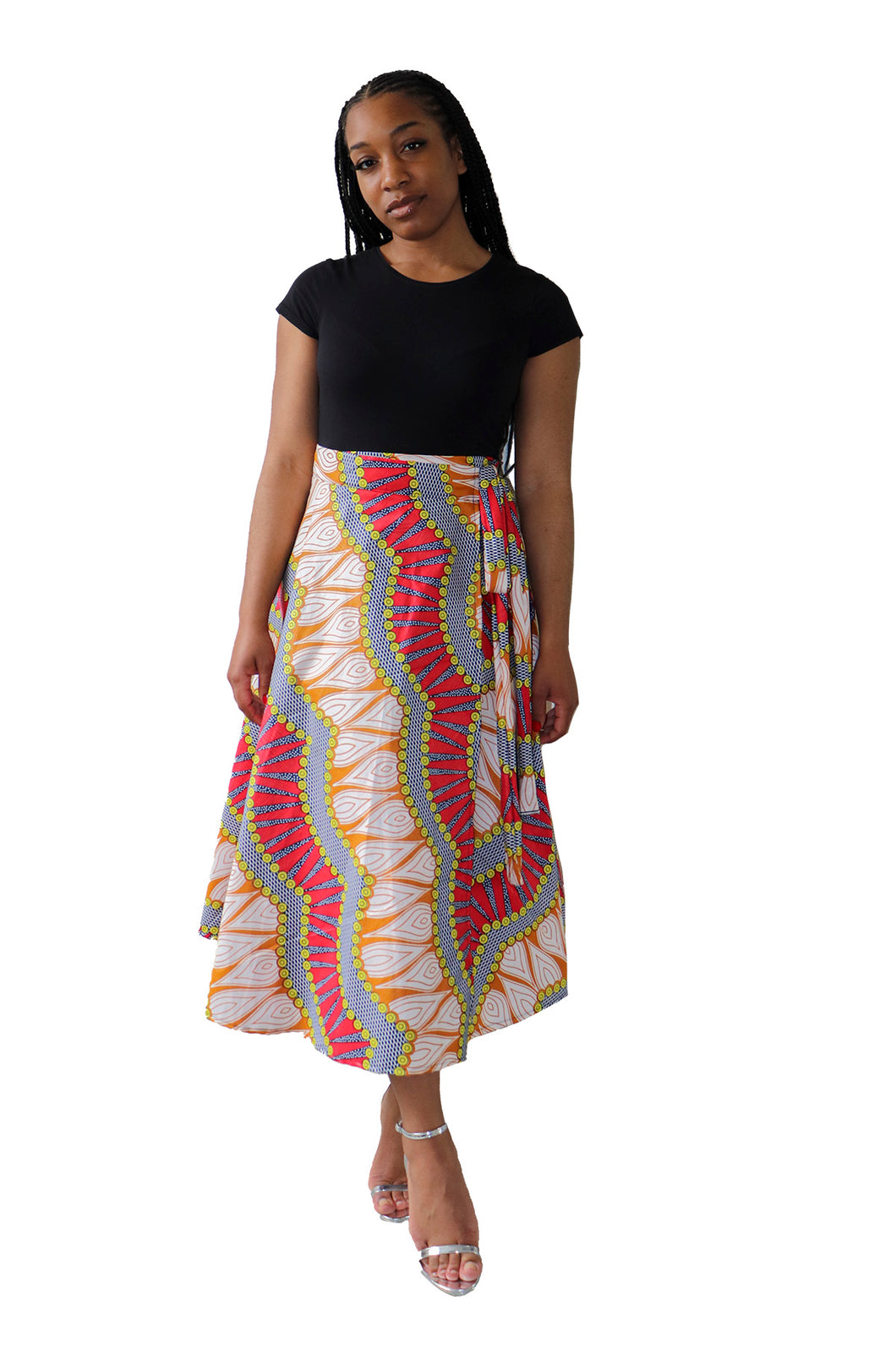 Wrap Maxi Rok van Afrikaanse Print - Multicolor